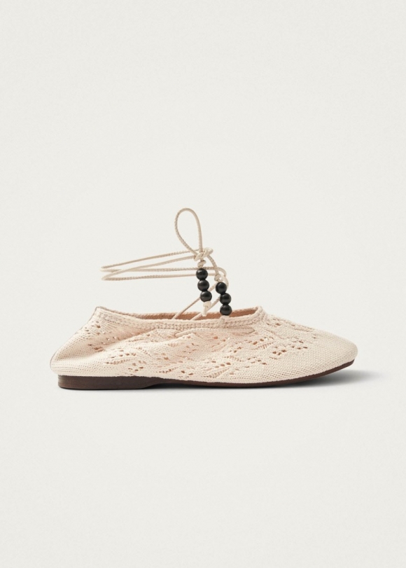 Women's Rosemary Crochet Cream Ballet Flats