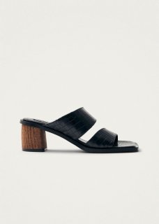 Women's Gabin Alli Black Leather Sandals
