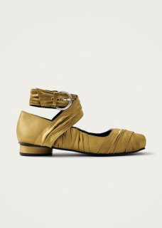 Women's Volant Silky Dark Gold Ballet Flats