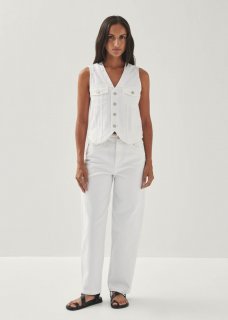 Women's Lorenza White Denim Trousers