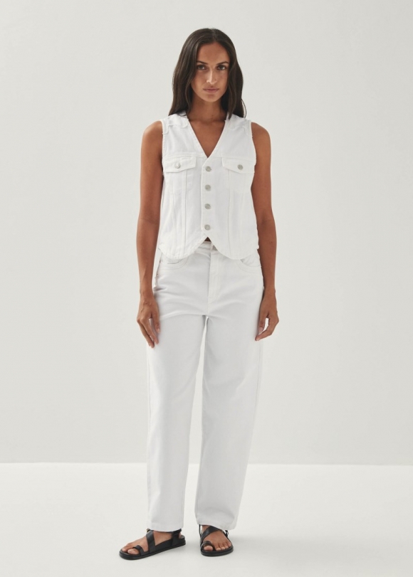 Women's Lorenza White Denim Trousers
