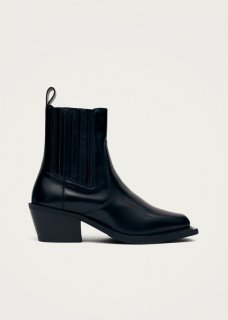 Women's Denver Black Leather Ankle Boots