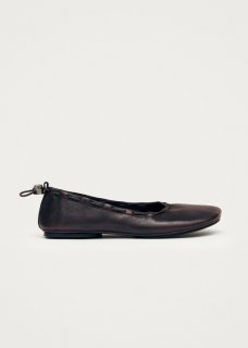 Women's Gill Brushed Burgundy Leather Ballet Flats