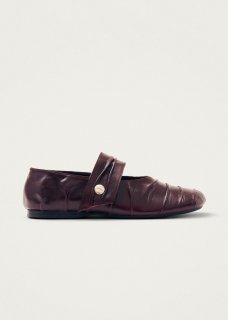 Women's Shay Burgundy Leather Ballet Flats