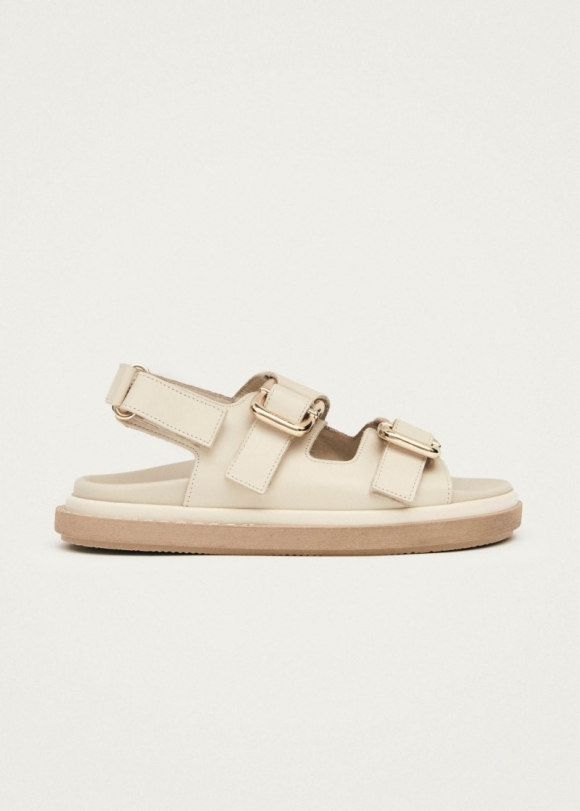 Women's Harper Cream Leather Sandals
