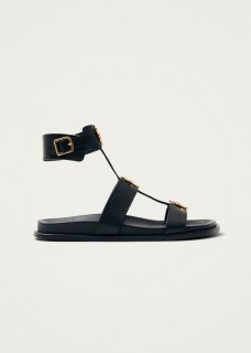 Women's Clarisa Black Leather Sandals