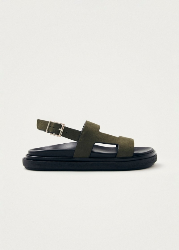 Women's Lorelei Suede Khaki Leather Sandals