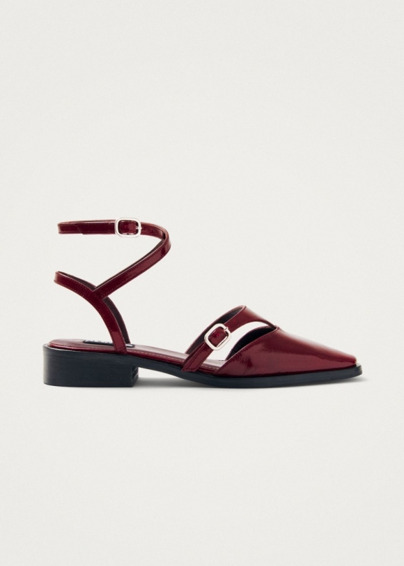Women's Aveline Burgundy Leather Ballet Flats