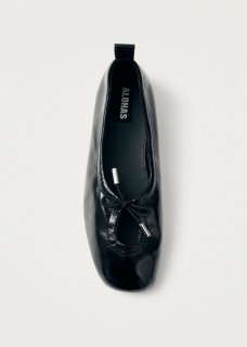 Women's Rosalind Onix Black Leather Ballet Flats