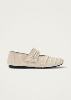 Women's Shay Cream Leather Ballet Flats