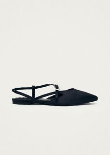 Women's Lydia Silky Black Ballet Flats
