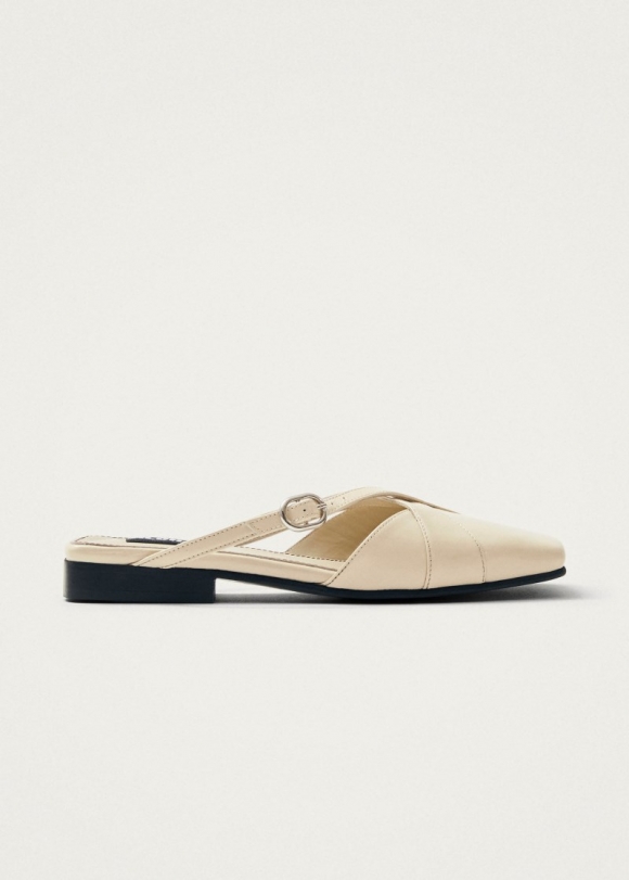 Women's Adria Onix Cream Leather Mules