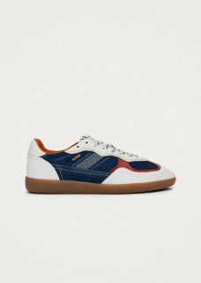 Women's Tb.490 Rife Grain White Cobalt Orange Leather Sneakers