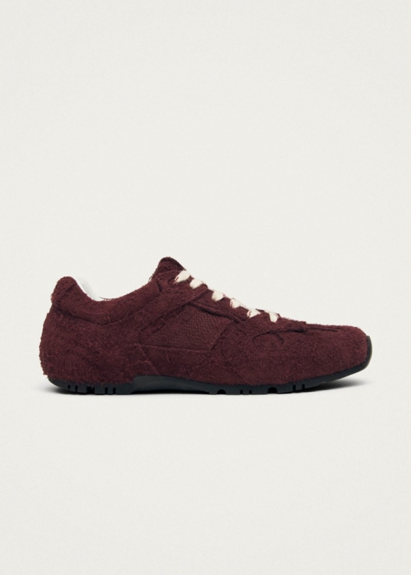 Men's Tb.56 Suede Fuzzy Burgundy Leather Sneakers