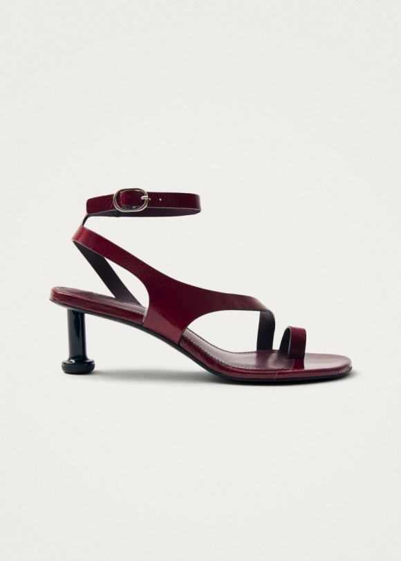 Women's Miquela Onix Burgundy Leather Sandals