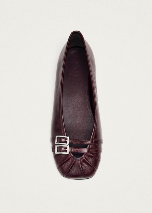 Women's Cendana Rift Burgundy Leather Ballet Flats