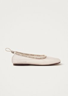 Women's Gill Mesh White Ballet Flats