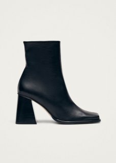 Women's South Black Leather Ankle Boots