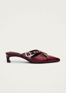 Women's Zyra Onix Burgundy Leather Mules