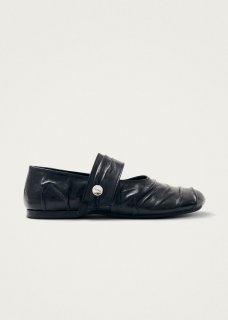 Women's Shay Black Leather Ballet Flats