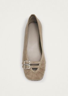 Women's Cendana Vintage Grey Leather Ballet Flats