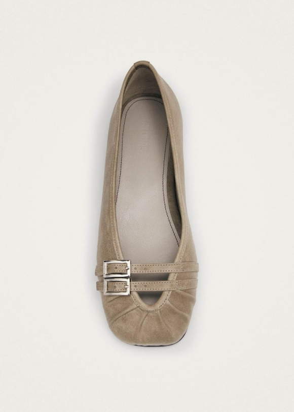 Women's Cendana Vintage Grey Leather Ballet Flats