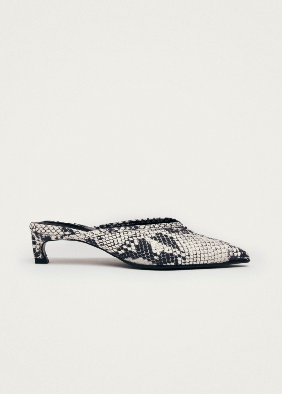 Women's Tessa Indo Grey Leather Mules
