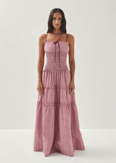 Women's Masami Checks Burgundy Dress