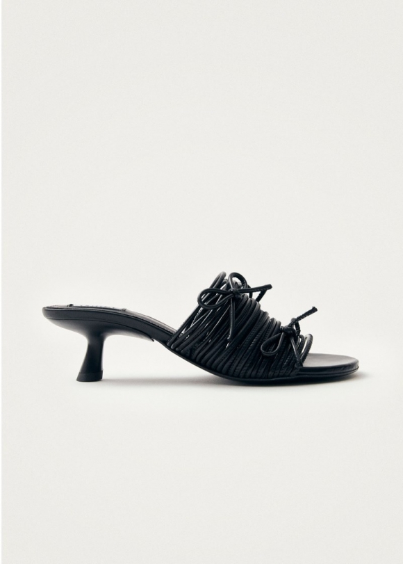 Women's Viva Black Leather Sandals