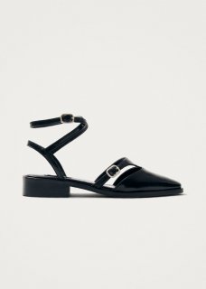 Women's Aveline Black Leather Ballet Flats
