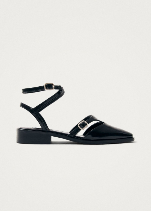 Women's Aveline Black Leather Ballet Flats