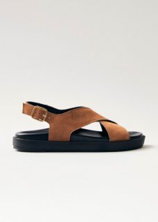 Women's Nico Suede Brown Leather Sandals