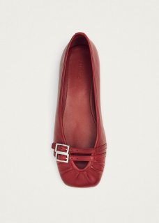 Women's Cendana Red Leather Ballet Flats