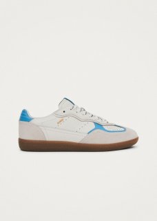 Women's Tb.490 Rife Grain White Cornflower Blue Leather Sneakers