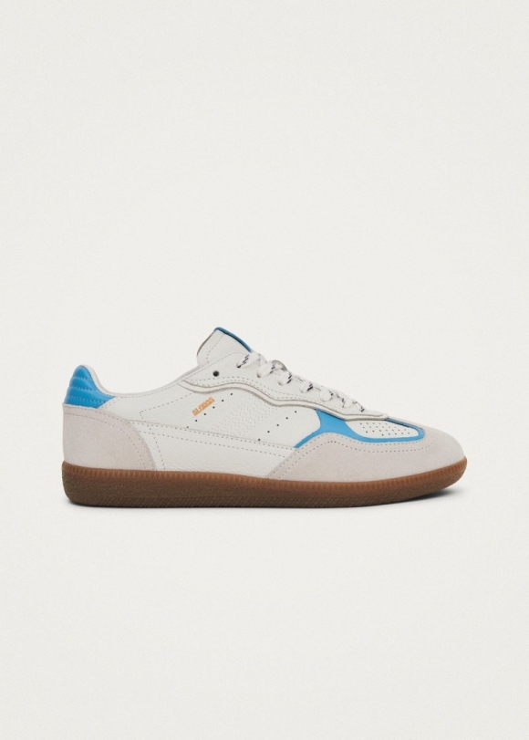 Women's Tb.490 Rife Grain White Cornflower Blue Leather Sneakers