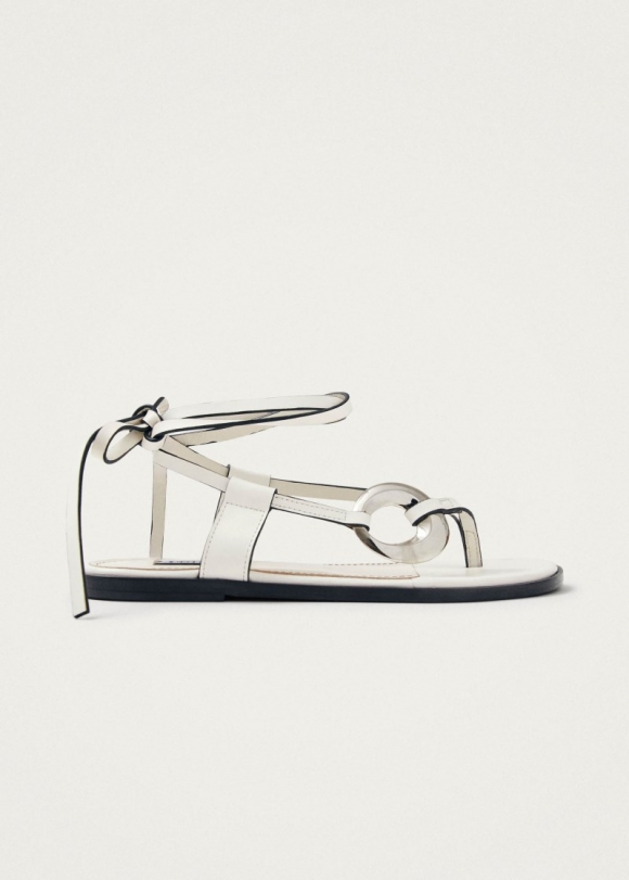 Women's Morosia White Leather Sandals