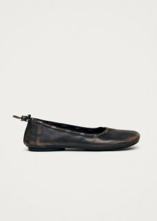 Women's Gill Brushed Brown Leather Ballet Flats