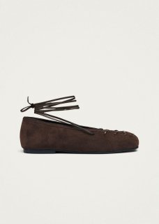 Women's Bumi Suede Brown Leather Ballet Flats