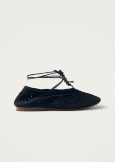 Women's Rosemary Crochet Black Ballet Flats
