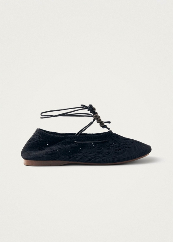 Women's Rosemary Crochet Black Ballet Flats