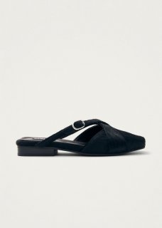 Women's Adria Soft Black Leather Mules