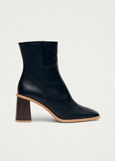 Women's West Vintage Black Leather Ankle Boots