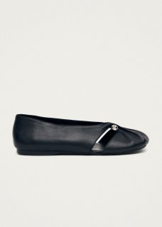 Women's Ravena Black Leather Ballet Flats