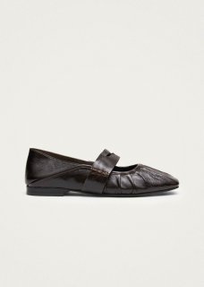 Women's Bargo Brown Leather Ballet Flats
