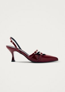 Women's Joelle Onix Burgundy Leather Pumps