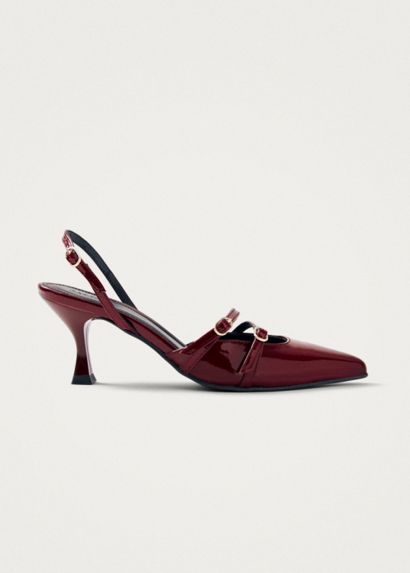 Women's Joelle Onix Burgundy Leather Pumps