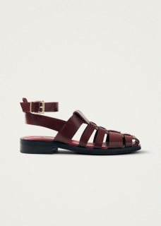 Women's Perry Sleek Burgundy Leather Sandals
