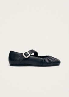 Women's Lotte Black Leather Ballet Flats