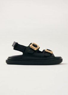 Women's Daria Black Leather Sandals