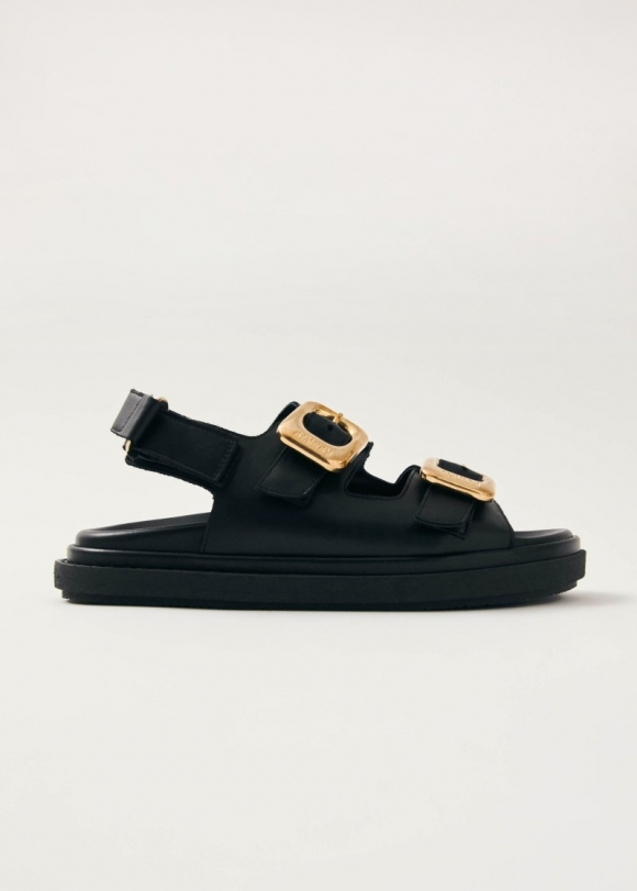 Women's Daria Black Leather Sandals